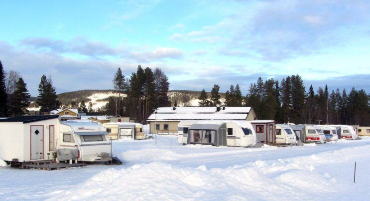 Fjällcampingen i Klövsjö under vintern