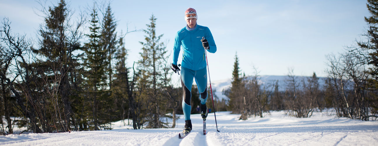 Längdskidåkare ute på tur, Vemdalen längd