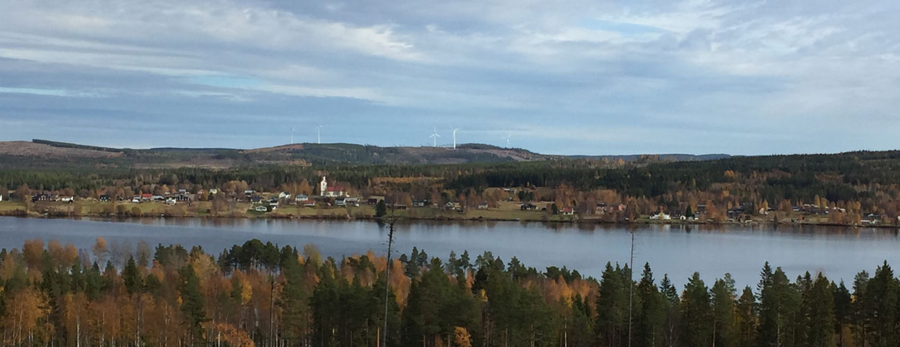 Utsikt över Rätan, somrigt landskap