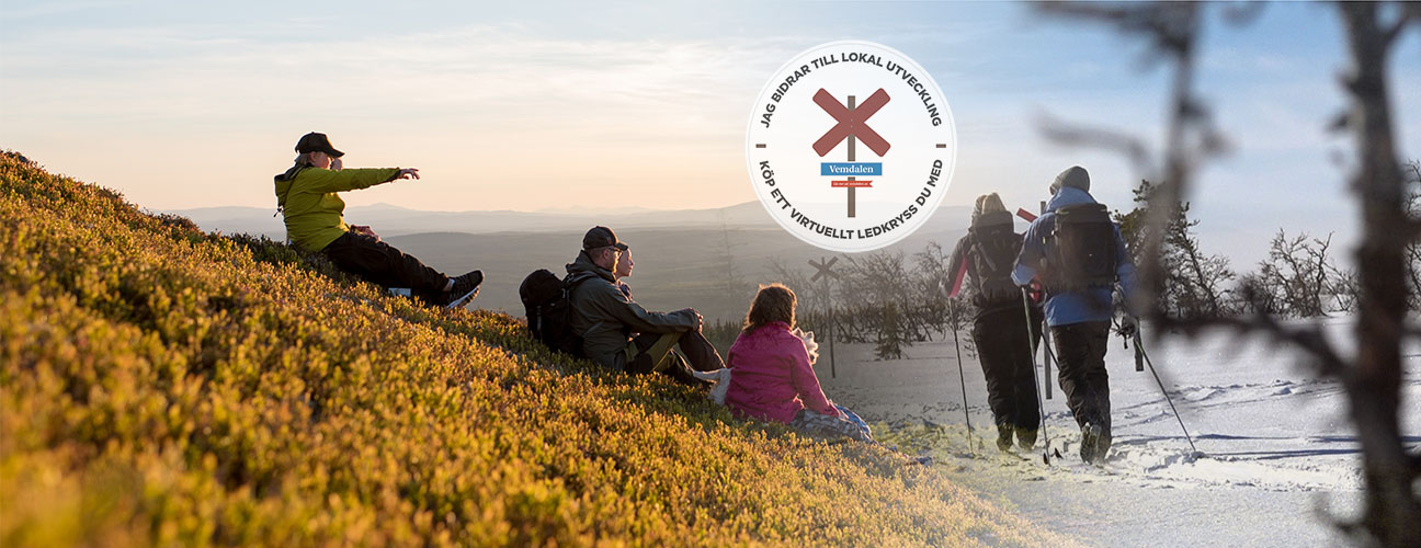 Skfitningen mellan sommar och vinter i fjällen med skidåkning och vandring